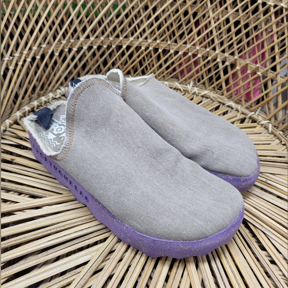 Grey Purple Asportuguesas Slip Ons